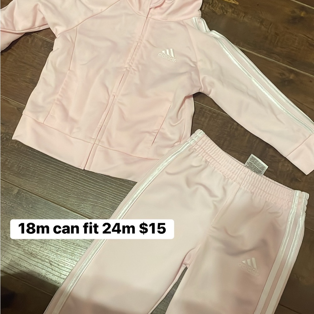 Adidas Light Pink Toddler Tracksuit